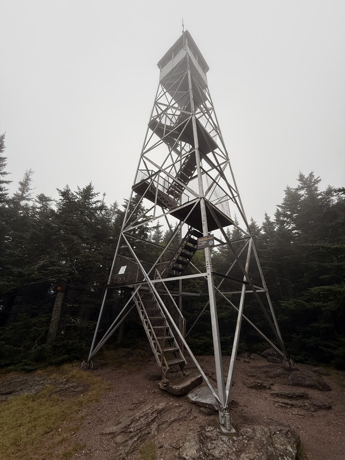 Balsam Lake Mountain Fire Tower, a foggy Sunday
